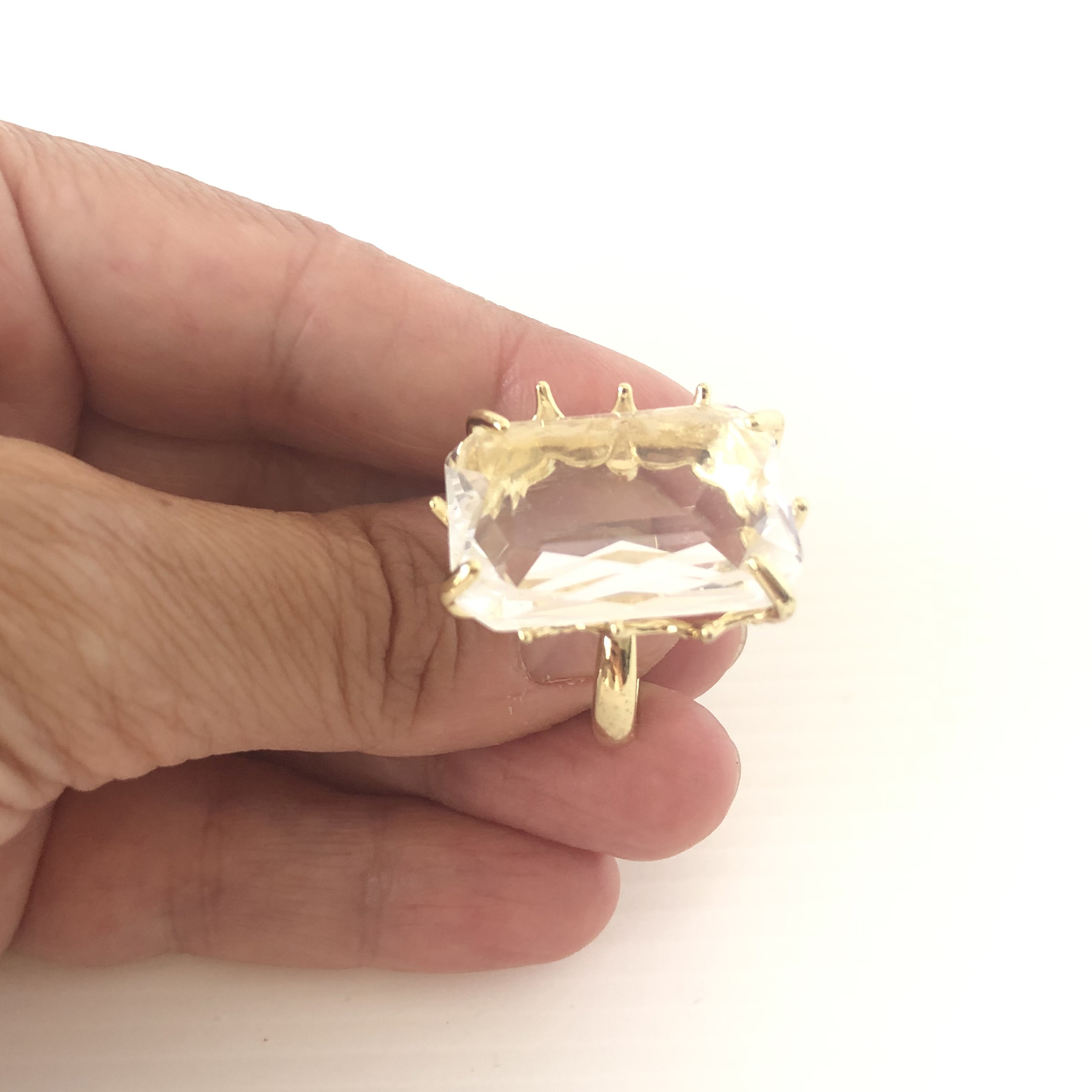 Anello cristallo champagne