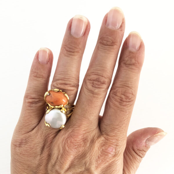 Anello in argento dorato