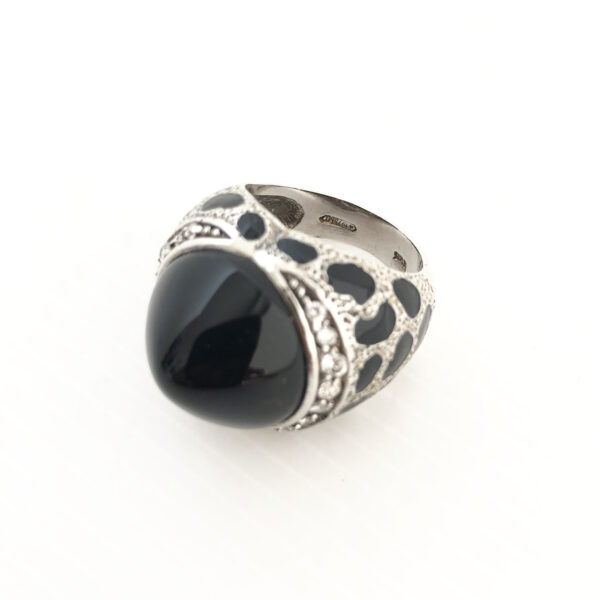 Anello maculato con onice