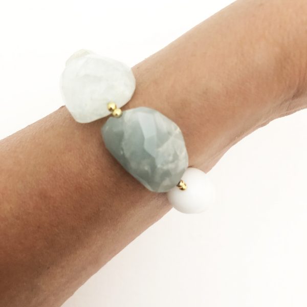 Bracciale con acqua marina e agata