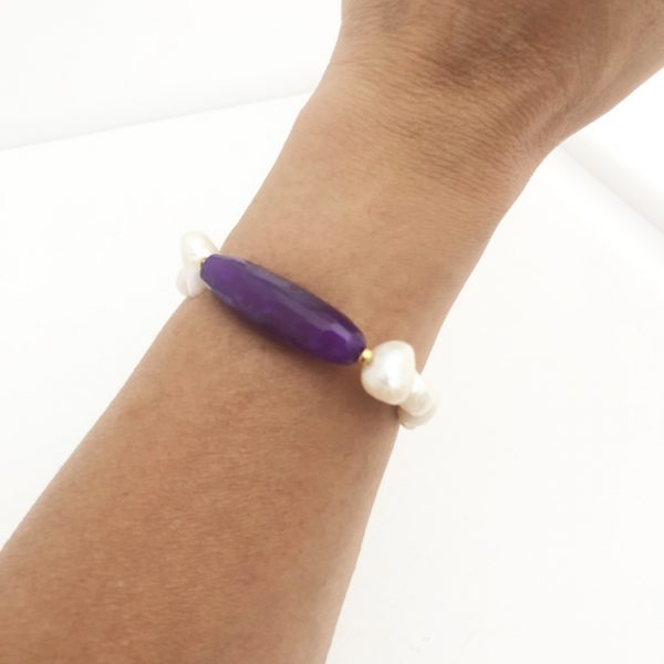 Bracciale con perle e ametista