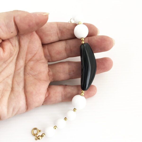 Bracciale in agata con centrale di onice