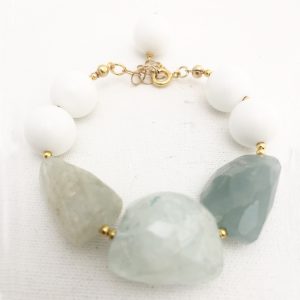 Bracciale in agata e acqua marina