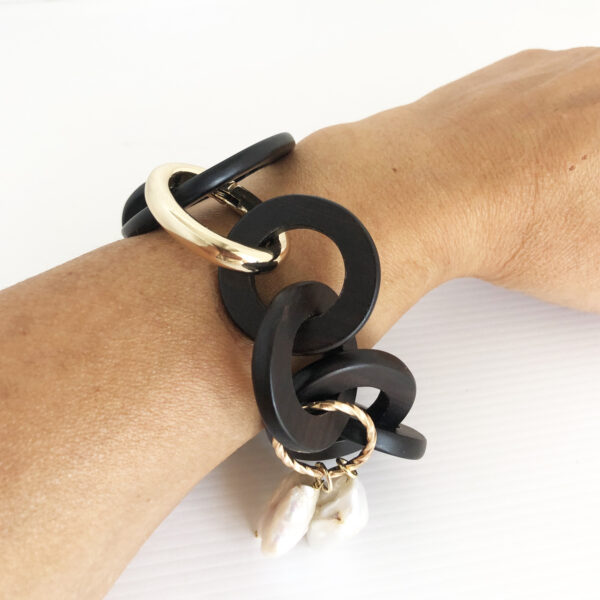 Bracciale in ebano a catena