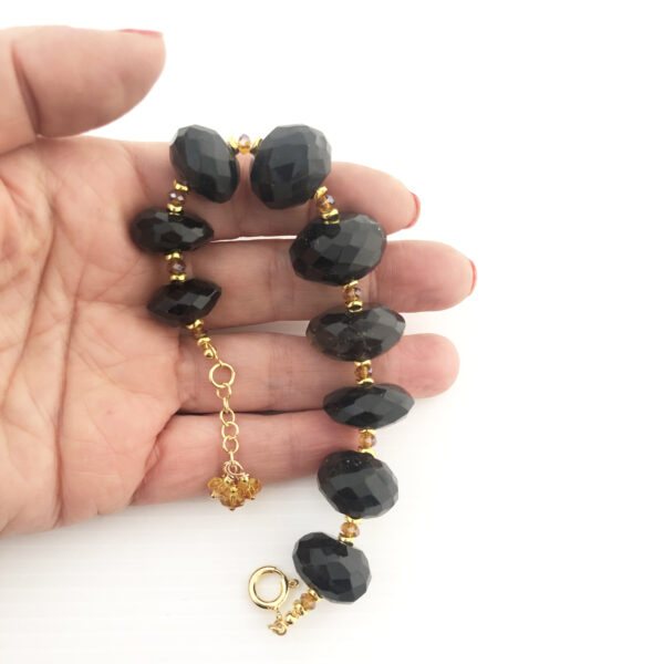 Bracciale in onice sfaccettato e quarzo citrino