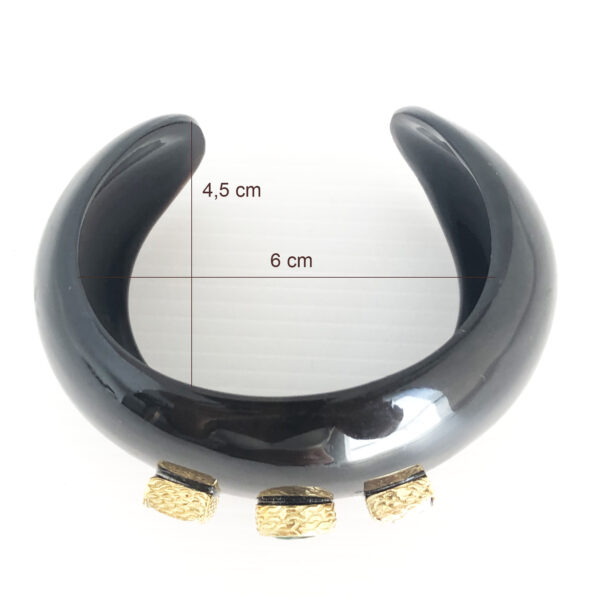 Bracciale in osso nero con pietre di agata