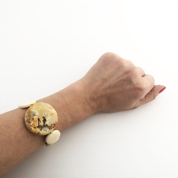 Bracciale in pasta di avorio e agata