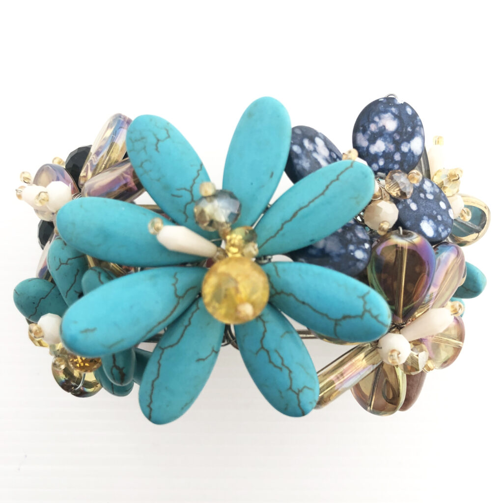 Bracciale rigido con fiori