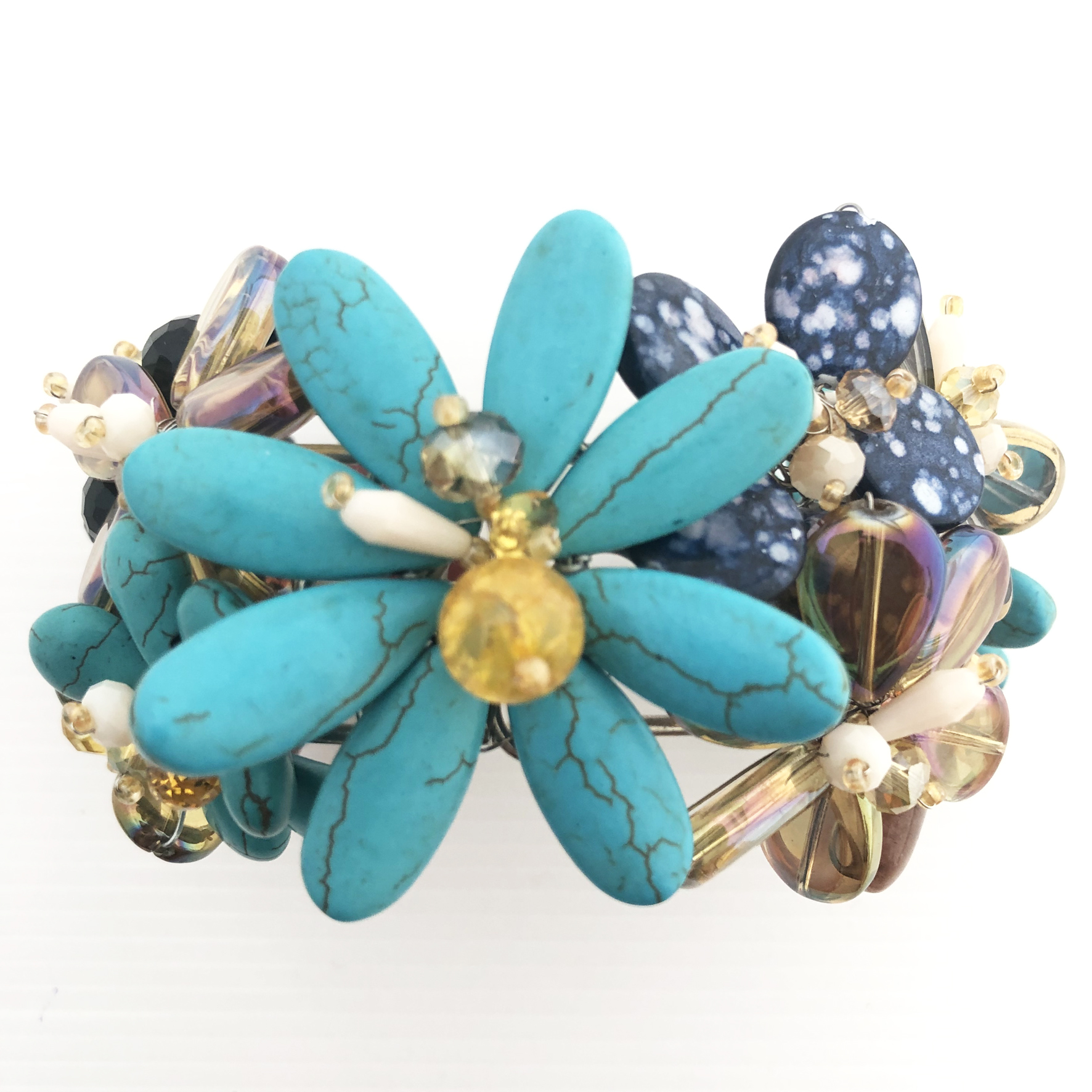 Bracciale rigido con fiori