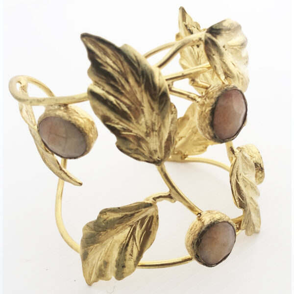 Bracciale rigido alla schiava con foglie