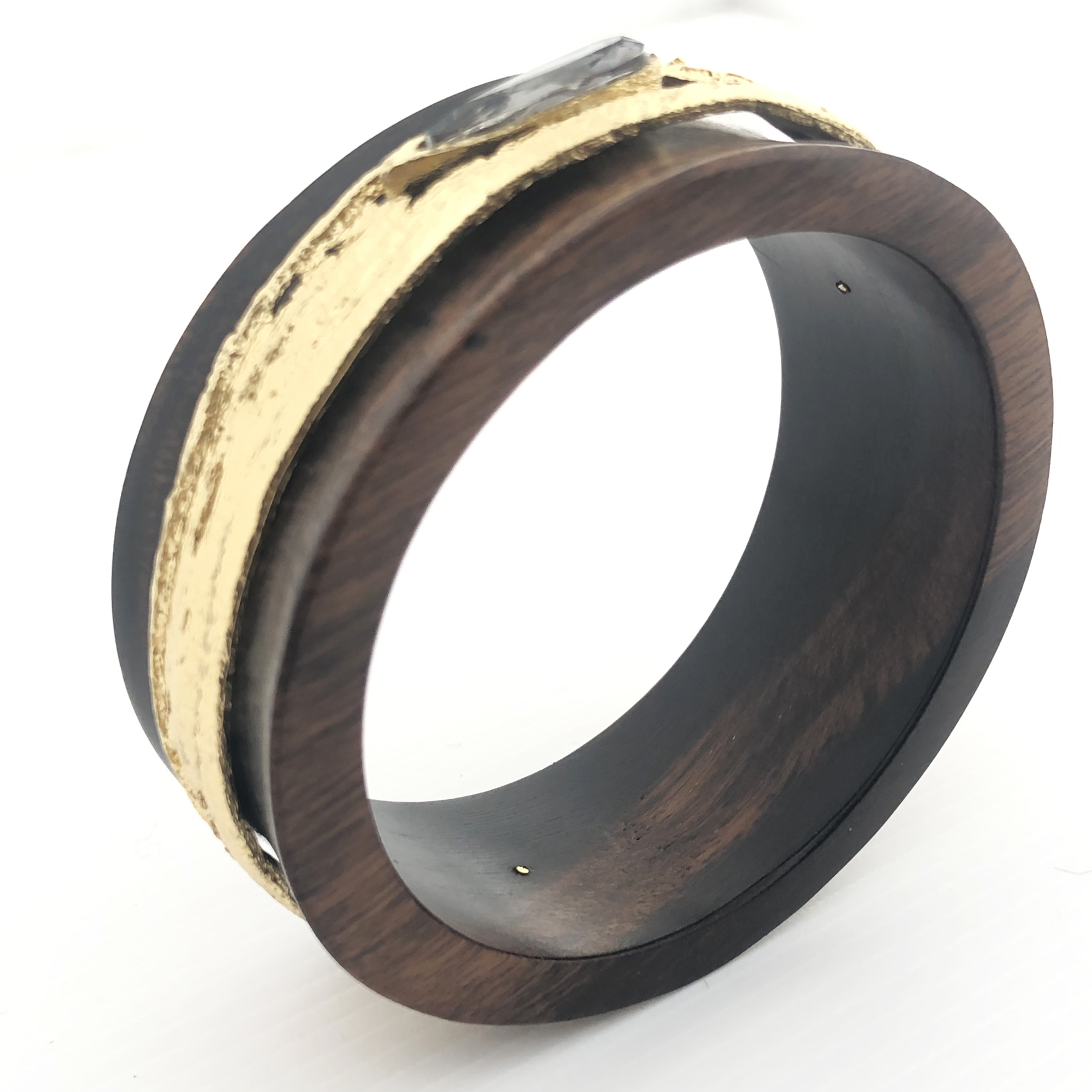 Bracciale rigido in ebano e bronzo