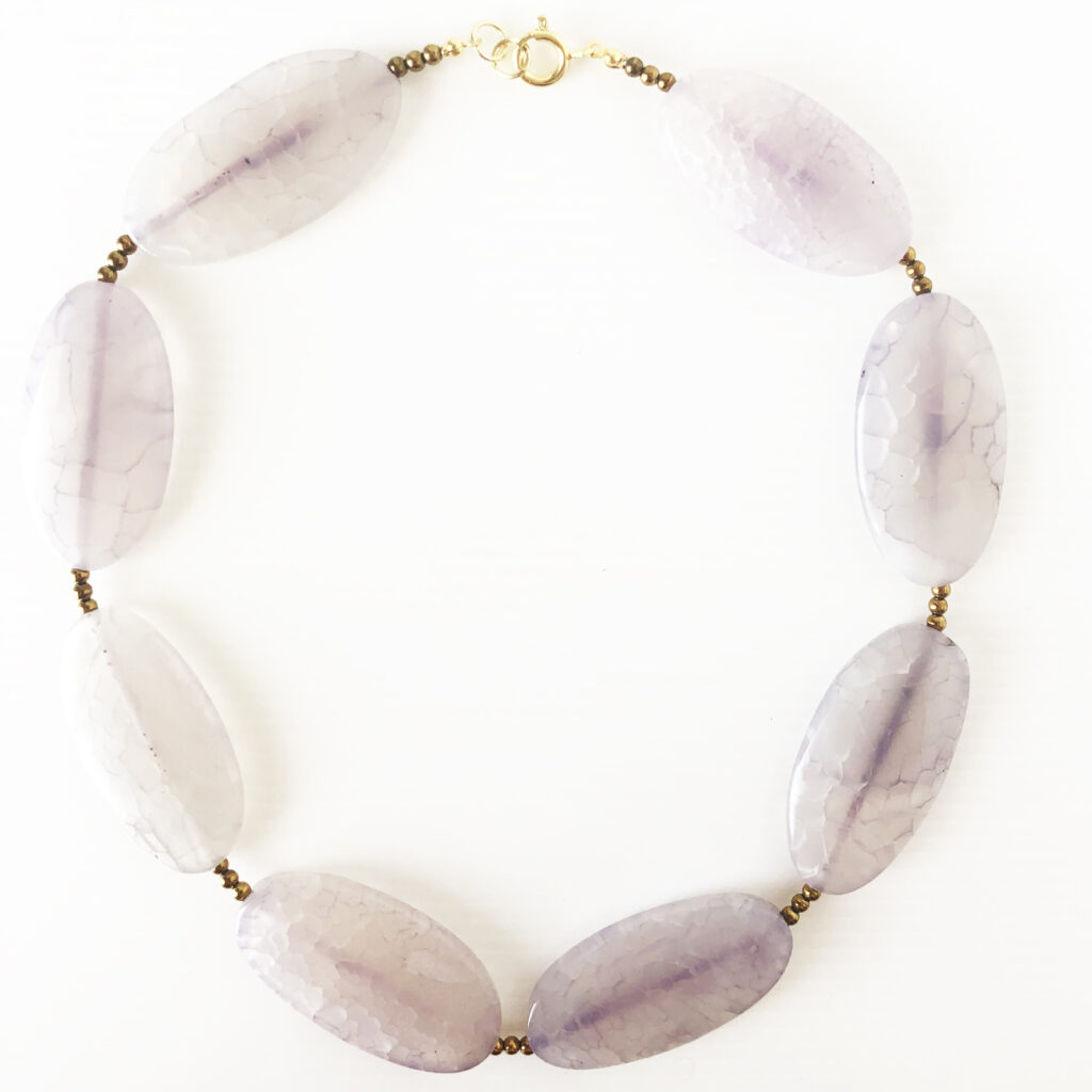 Collana di ametista con pietre ovali