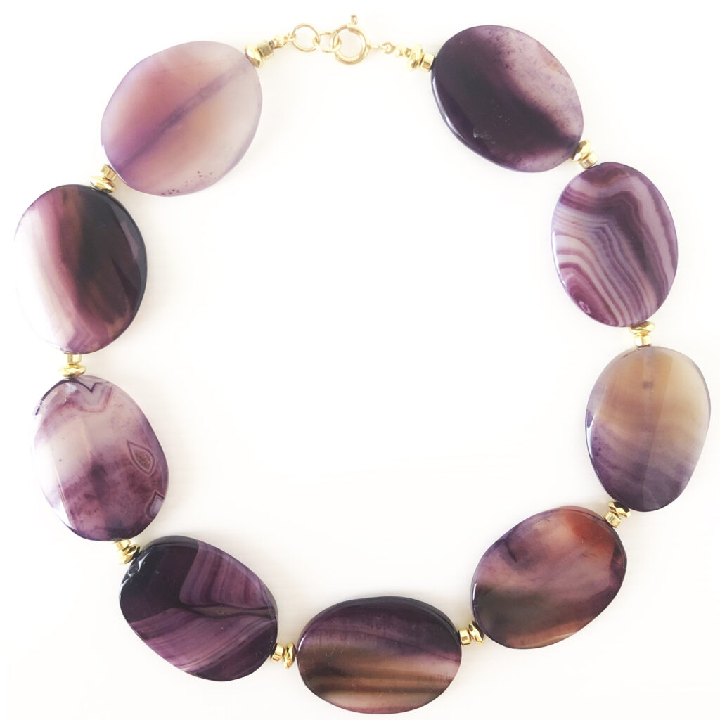 Collana di ametista ovale