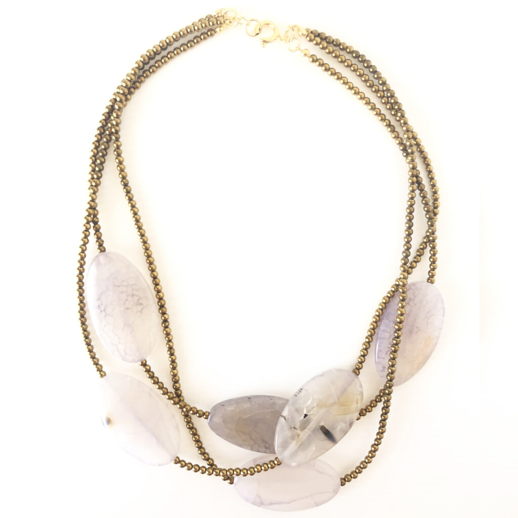 Collana in bronzo con ametista