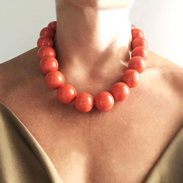 Collana in pasta di corallo arancio