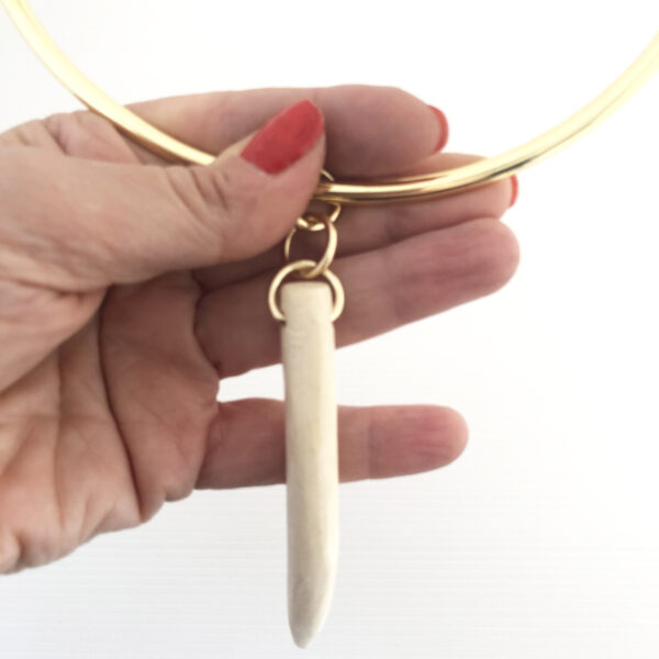 Collana ottone con dente di elefante