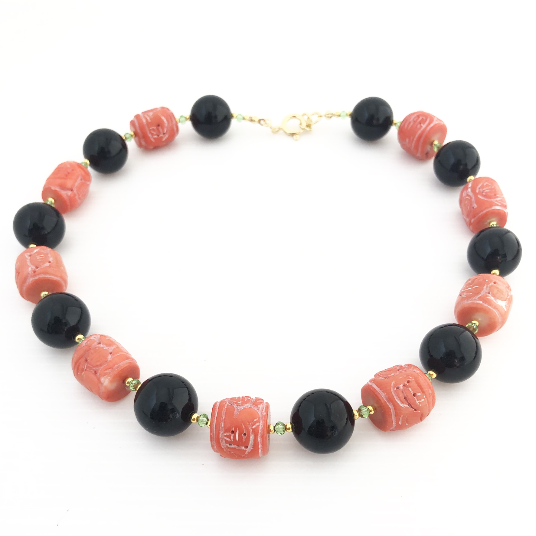Collier con corallo e onice