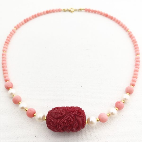 Collier in corallo rosa