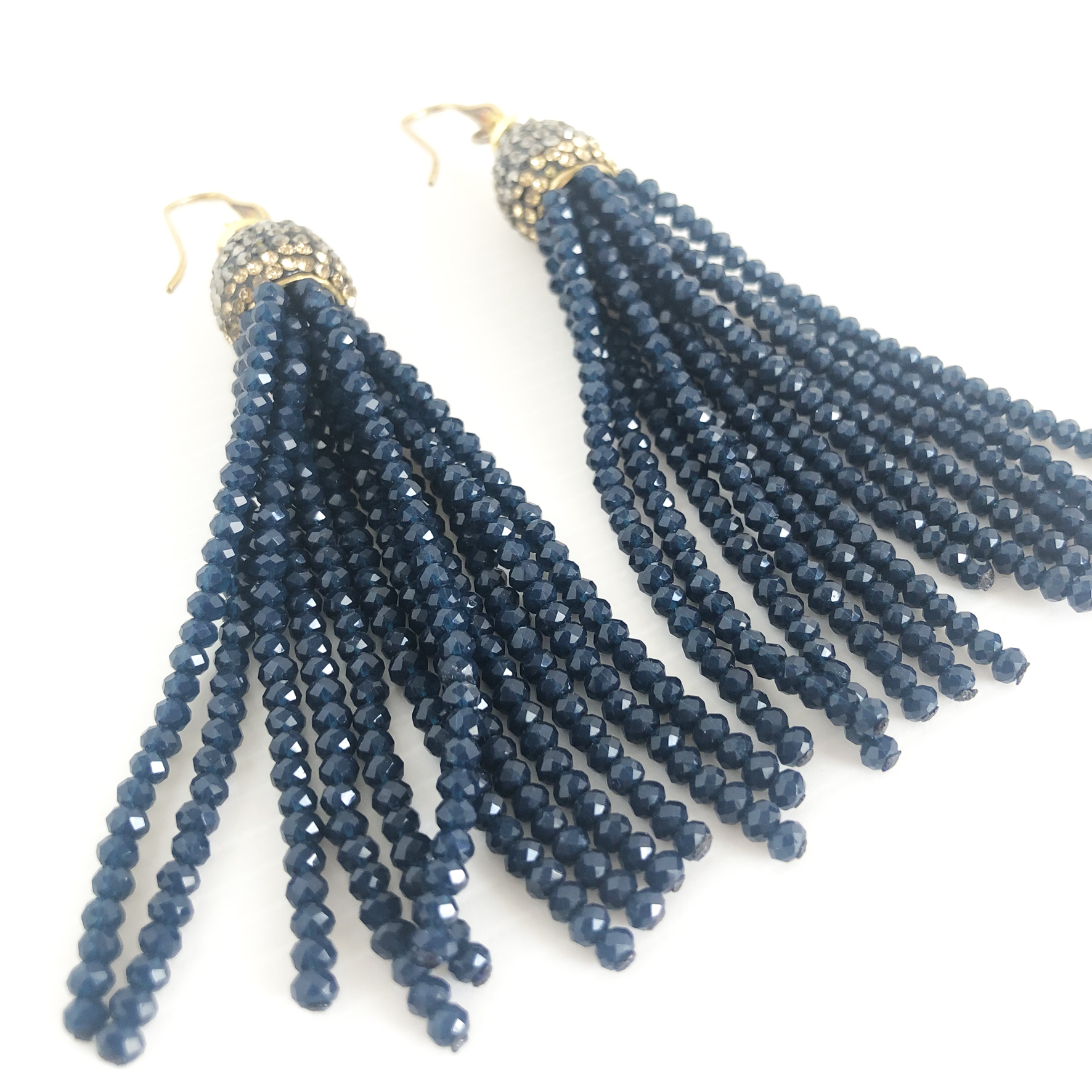 Orecchini con cristalli blu