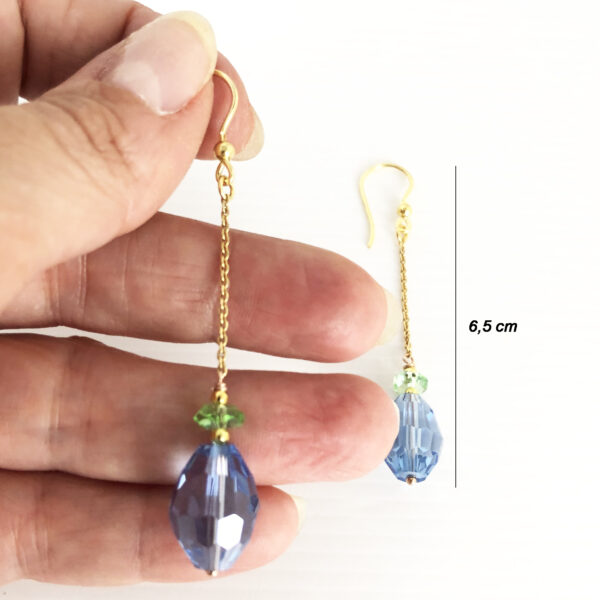Orecchini lunghi in argento con cristalli